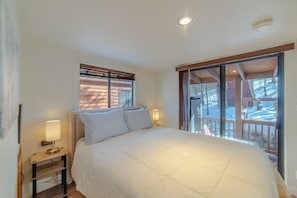 Master Bedroom on first floor.... so comfortable and you can enjoy the great outdoors.