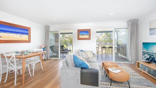 Open and airy lounge and dining area