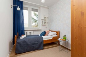 Cozy bedroom in the apartment. 