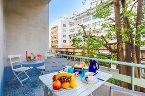 Terrace with small dining area