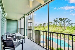 Pool Views from the Private Furnished Balcony