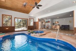 Indoor heated saltwater pool & hot tub