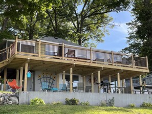 This is the new 34' X 10' deck with a grilling & eating area below.