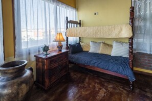 This apartment has two twins beds 