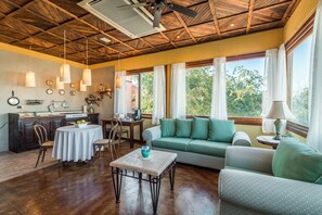 Living room and kitchennete.