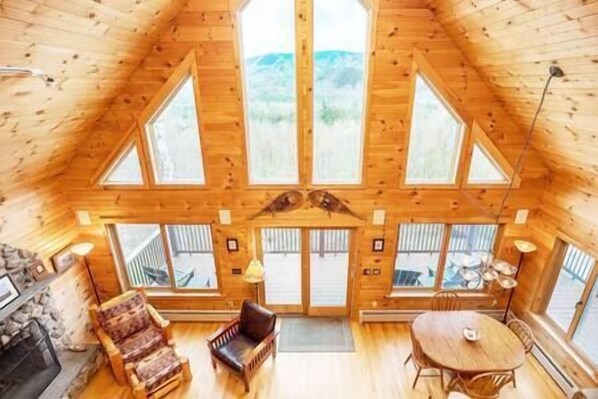 View from the Loft to Main Living Area and Sunday River