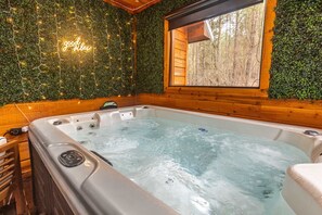 Private hot tub with a view