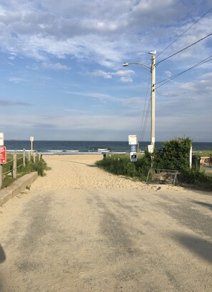 Sandy beach entry, level