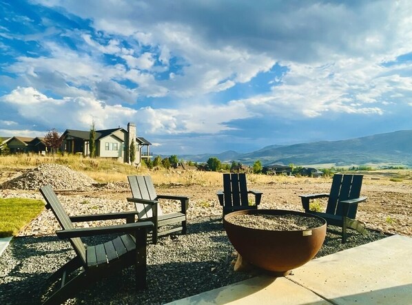 Fire pit in the fall