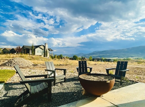 Fire pit in the fall