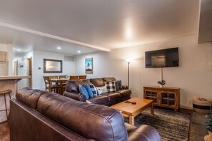 Living Room / Flat Screen TV / Gas Fireplace