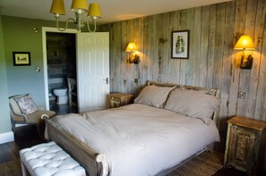 Upstairs Bedroom...natural linens and soft greys...