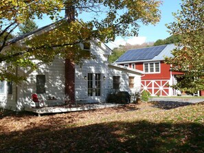 A glorious fall day.   The big French doors are your entrance.
