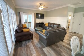 Large living area with games for kids