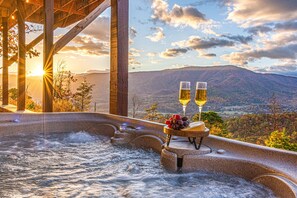 Relax in the hot tub and take in the incredible views!