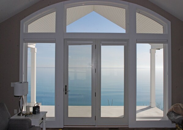 View of Lake Huron from the living/dining room. Must see to appreciate! 