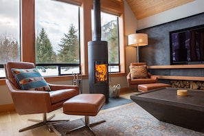 Cozy up to the Bari Plus woodstove and put your feet up!