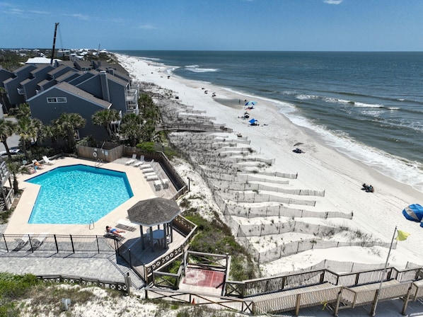 One pool offers Gulf views