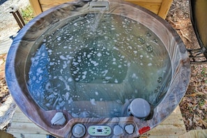 Hot tub is perfect after a long day of hiking in the mountains