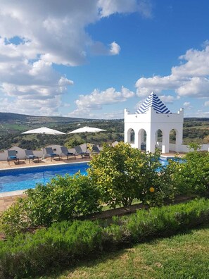 The 14 x almost 5 meter pool invites you to relax and also exercise if you wish.