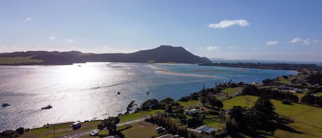 Houhora harbour with  Mt Camel in the background