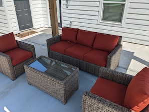 Enjoy huge back patio with comfort seating.