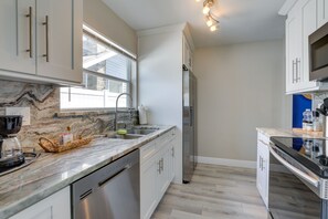 Kitchen | Pet Friendly w/ Fee