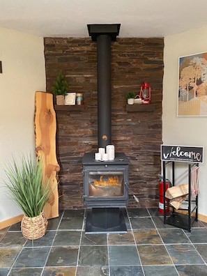Warm up the mood with our wood stove for those cold nights