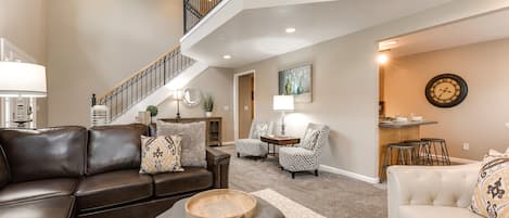 Family room in Union Woods home