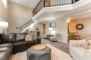 Family room in Union Woods home