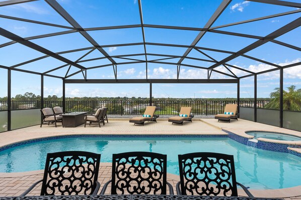 Amazing extended pool deck with no rear neighbors!