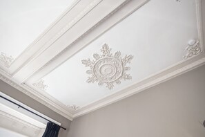 Part of the incredible original ceiling cornicing in the main lounge!