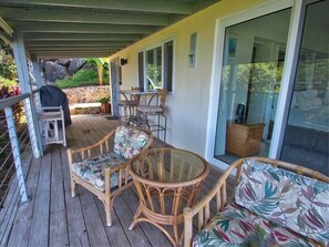 Covered deck to relax and escape the sun