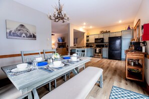 This completely renovated kitchen is well-stocked to prepare a gourmet meal.  