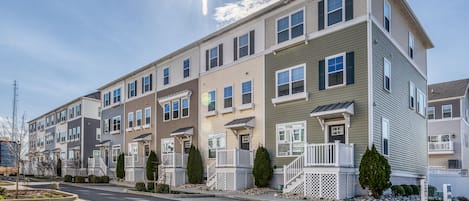 113c is the middle townhome.  3rd from the right and 3rd from the left.