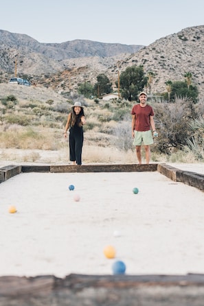 Bocce ball gets competitive, but it's so fun.