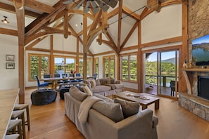 Open floor plan kitchen, family room, dining room