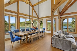 Dining room table seats 12. Awesome panoramic lake and mountain views