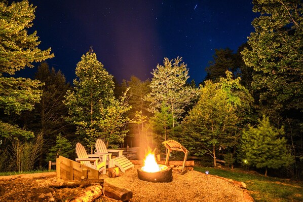 Fire pit in the backyard