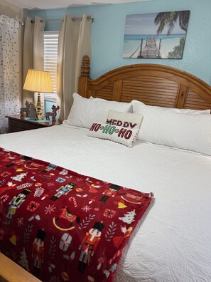 Relax in the comfort of this plush bed while enjoying your favorite shows.