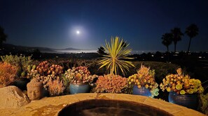 Awesome Moonrise from your private hot tub & deck.