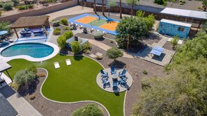 Spacious and private backyard