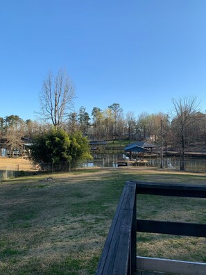 Off the back porch , looking at the lake 