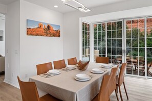 Or step outside for alfresco dining