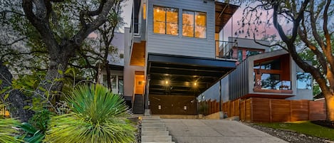 Our driveway is steep and it's quite a bit of stairs to reach the entrance.