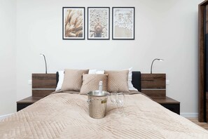 Soft pillows on the bed. 