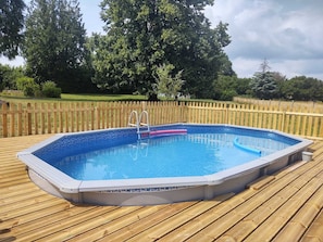 Private pool with decked area