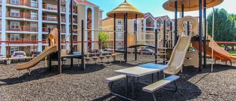 The kids will enjoy hours of fun at the playground area.