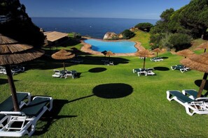 Luxurious pool with sun loungers