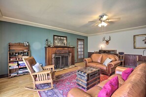 Living Room | Wood-Burning Fireplace